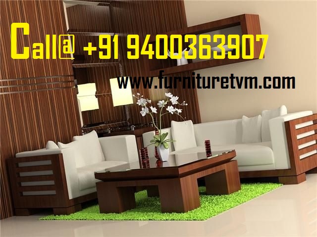 Contemporary style wooden sofa set from furniture trivandrum